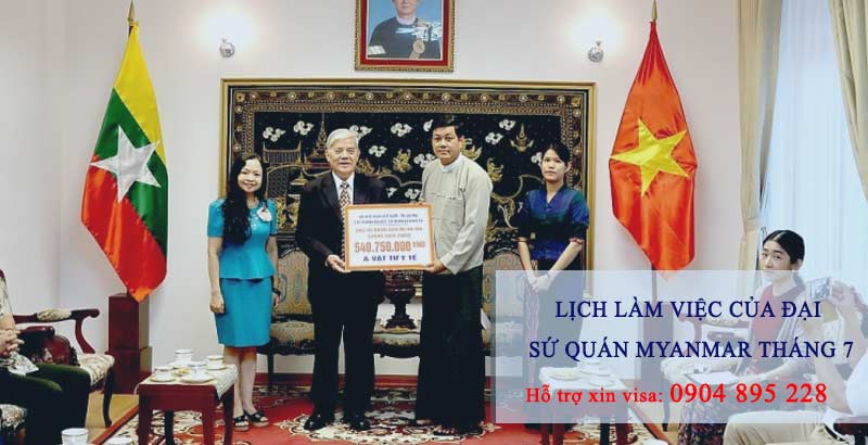 lịch làm việc của đại sứ quán myanmar tháng 7