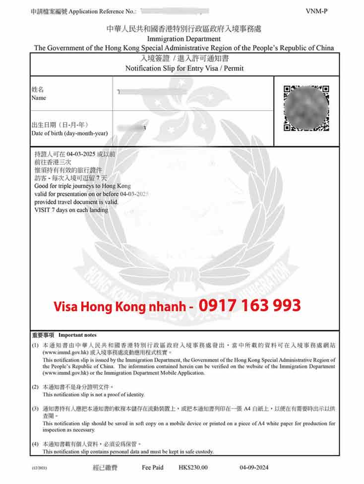 dịch vụ visa đi hong kong