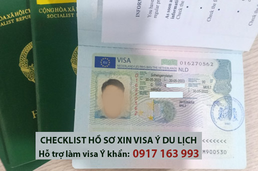 checklist hồ sơ xin visa ý du lịch schengen mới nhất