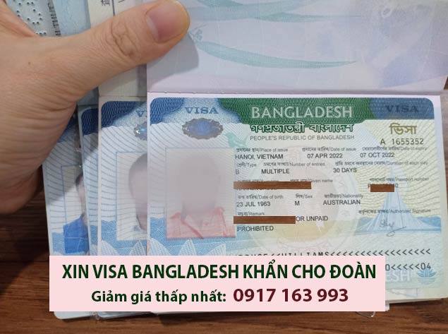 xin visa bangladesh cho đoàn đi công tác