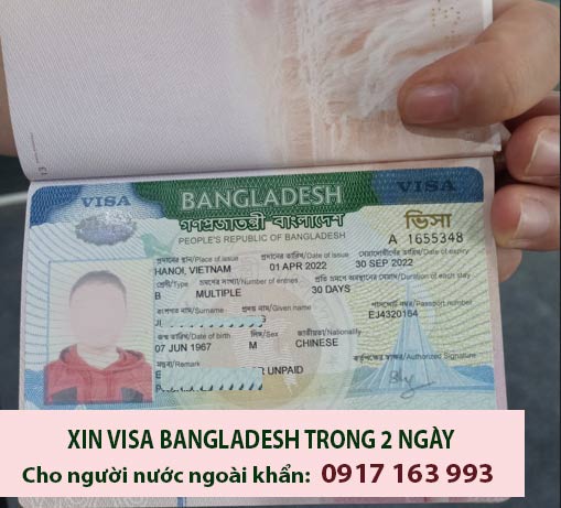 xin visa bangladesh trong 2 ngày cho người nước ngoài khẩn