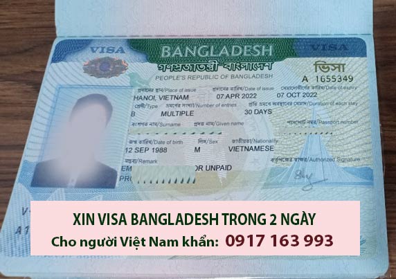 xin visa bangladesh trong 2 ngày khẩn