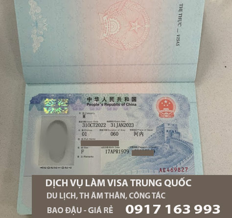 dịch vụ làm visa đi trung quốc du lịch thăm thân 2023