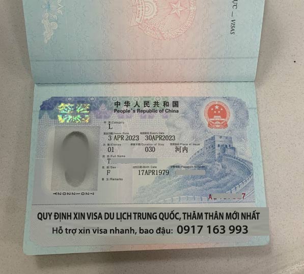 quy định xin visa du lịch trung quốc mới nhất 2023