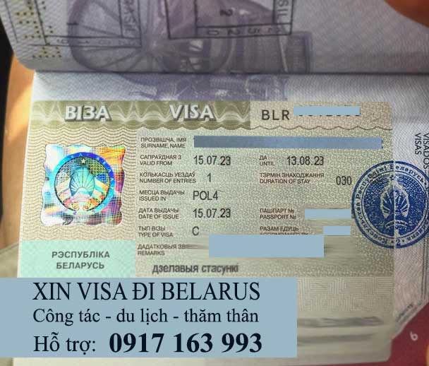 xin visa đi belarus công tác thăm thân du lịch 