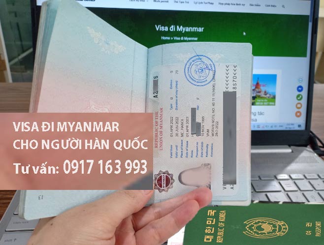 xin visa đi myanmar cho người hàn quốc