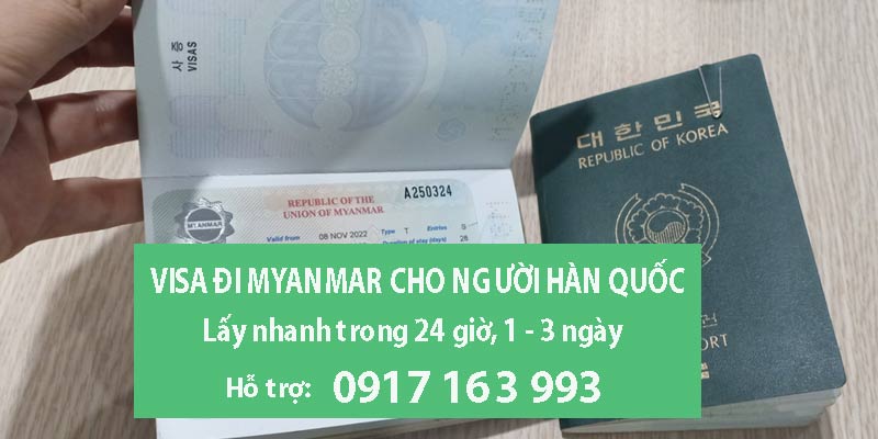 xin visa đi myanmar cho người hàn quốc
