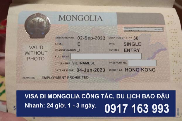 dịch vụ làm e-visa đi mongolia công tác du lịch bao đậu giá rẻ