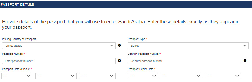 cách điền form xin evisa ả rập xê út passport