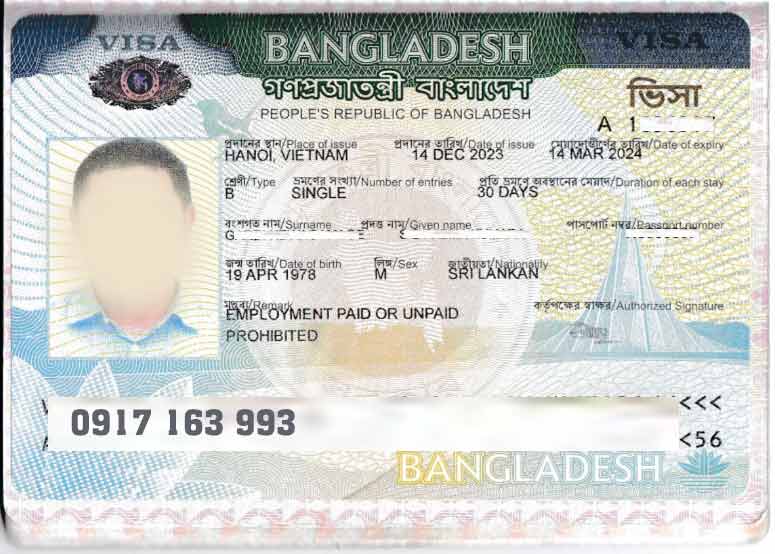 xin visa bangladesh cho người nước ngoài