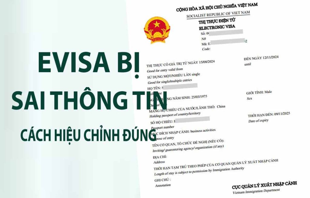 cách xử lý evisa bị sai thông tin