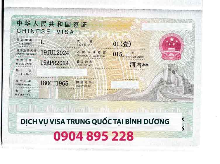 dịch vụ làm visa du lịch trung quốc tại bình dương