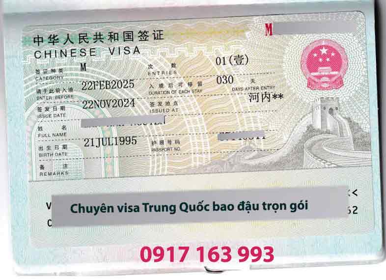 dịch vụ làm visa trung quốc tại bình dương trọn gói công tác thương mại 