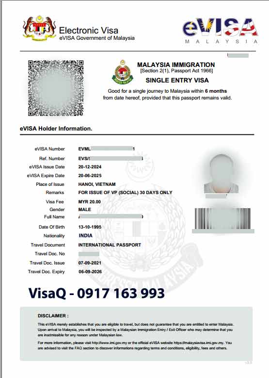 evisa malaysia được cấp thời hạn bao lâu