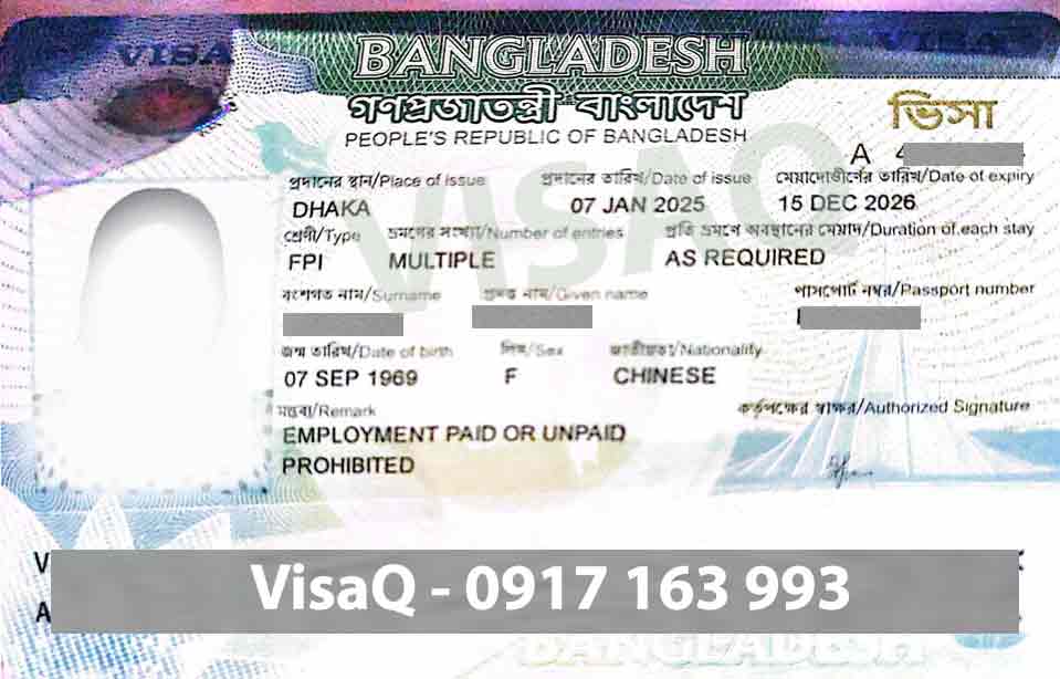 xin visa bangladesh tại vn 6 tháng 1 năm