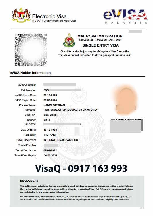 visa giúp việc malaysia