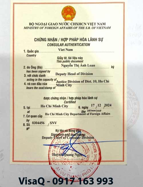 hồ sơ xin hợp pháp hóa giấy tờ tại đại sứ quán indonesia