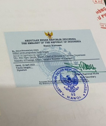 giấy tờ hợp pháp hóa lãnh sự đại sứ quán indonesia 